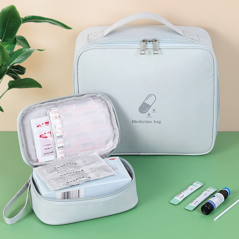[Australia] - Olymajy 2 Pieces First Aid Kit Bags, Empty Medicine Bags, First Aid Bag Portable Grey Medical Medicine Bags for Outdoor Camping, Travel, Work Light Grey 