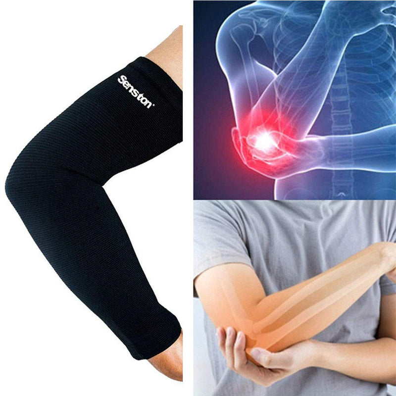 [Australia] - Senston Arm Support - Compression Arm Sleeve for Tendonitis and Arthritis - All Sports for Men/Women/Youth Compression, Breathable, Sweat Absorbent M Black 