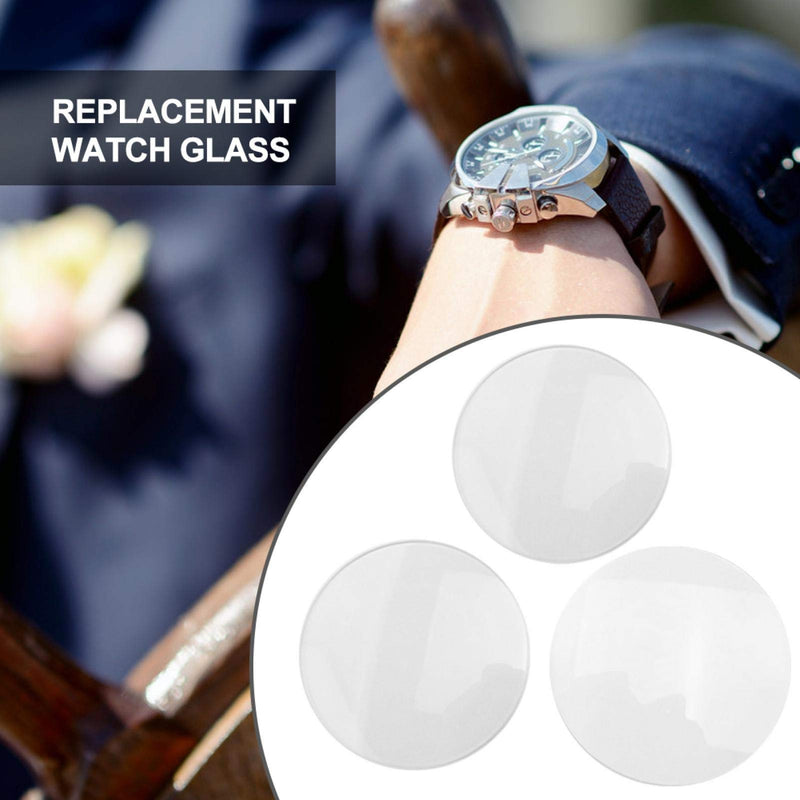 [Australia] - 3pcs Single Dome Watch Glass Part,35/36/40mm,Replacement Round Transparent Watch Glass,Super Clear Lens,for Watchmakers and Watch Repairing Workers Protector 35mm 36mm 40mm watch part Tool Kit 