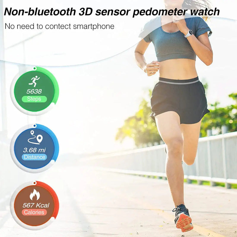 [Australia] - Led Digital Pedometer Watch , Digital Steps Tracker , Non-Bluetooth, Vibrating Alarm Clock, Stopwatch, Great Gift for Children Teens Girls Boys Women Black 