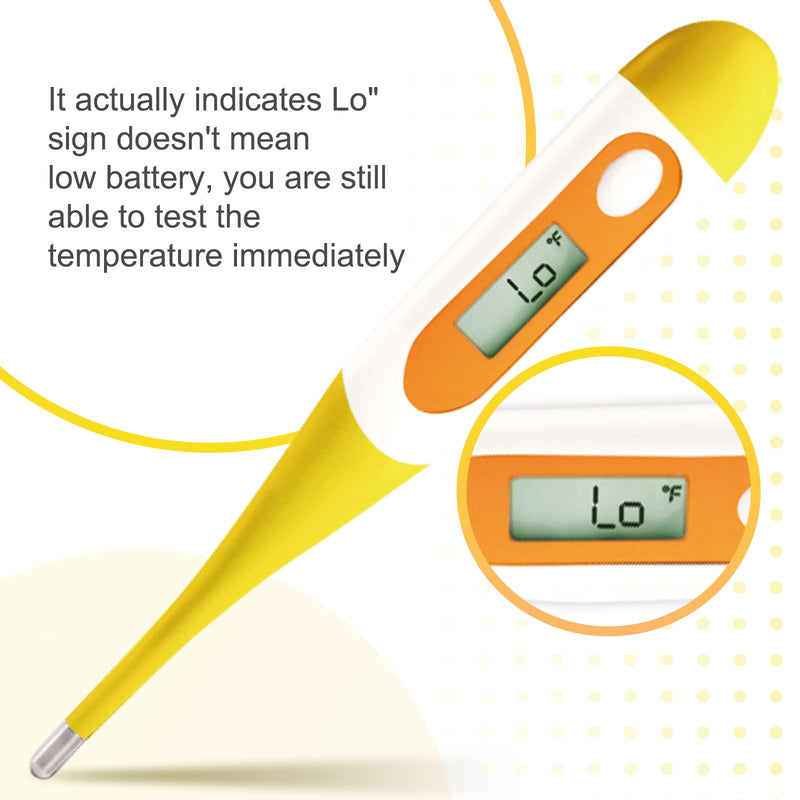 [Australia] - Digital Oral Thermometer for Fever Adults: Rectal, Underarm & Mouth, Accurate & Fast, Easy@Home Body Medical Temperature Thermometer for Baby Kids & Adult, EMT-021N-Yellow. 