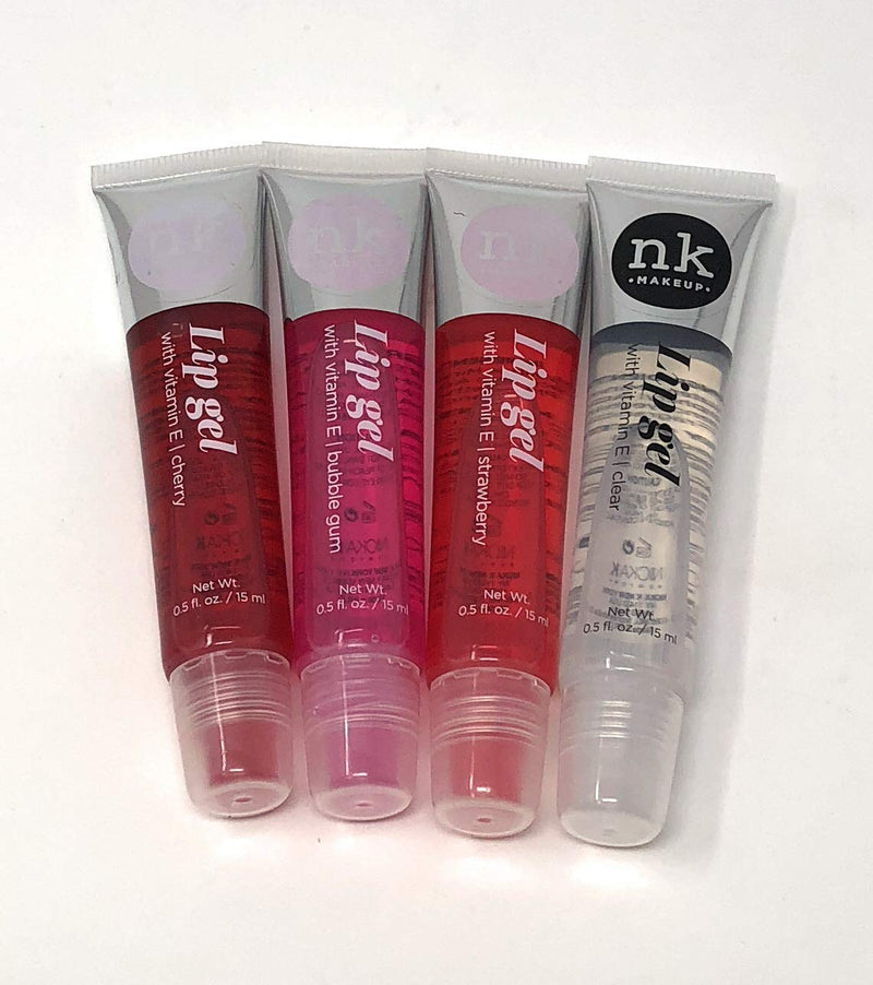 [Australia] - 8 Pack Nicka K Lip Gel (2 CLEAR, 2 STRAWBERRY, 2 CHERRY, 2 BUBBLE GUM) 