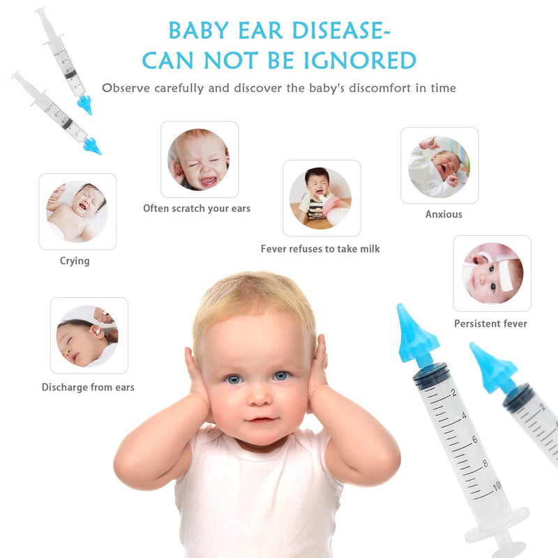 [Australia] - 2 Children's syringe ear washer, ear cleaner, earwax remover, 3-hole water outlet, reusable, easy to use, safe and comfortable, suitable for children and adults 