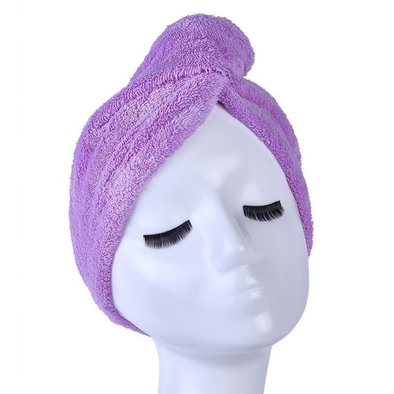 [Australia] - YYXR Microfiber Hair Drying Towel Ultra Absorbent Twist Hair Turban Drying Cap Hair Wrap Purple 