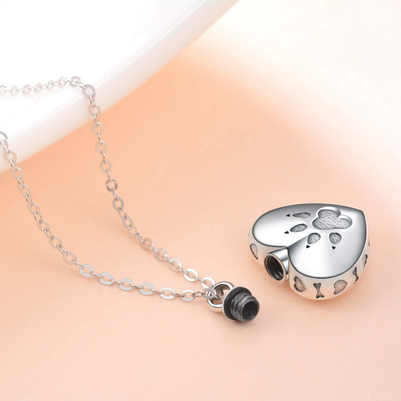 [Australia] - WINNICACA S925 Sterling Silver Urn Necklaces for Ashes Forever In My Heart Cremation Cross Urns Keepsake Necklace Jewelry w/Funnel Filler 1-Pet 
