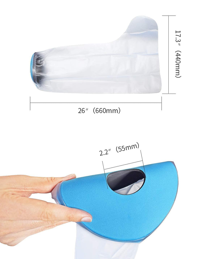 [Australia] - EVERCRYO Waterproof Adult Short Leg Cast Cover for Shower, Bath - Reusable Cast and Bandage Protector - Watertight Protection for Broken Short Leg, Ankle, Foot (Blue) 