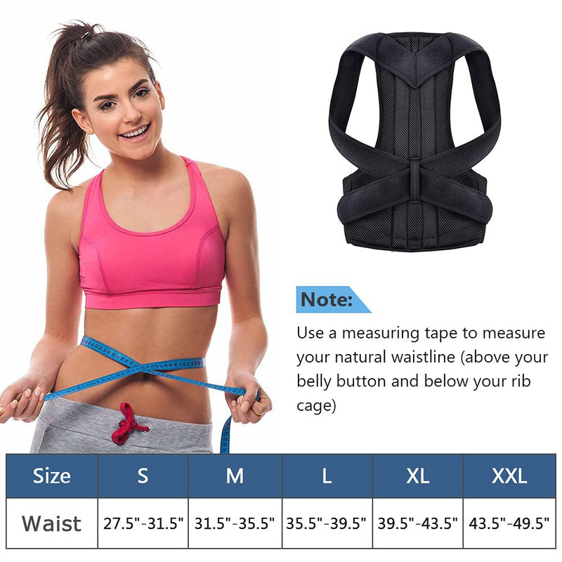 [Australia] - Back Brace for Women Men Adjustable Posture Corrector Improve Posture Lumbar Support Shoulder Lower Upper Back Pain Relief Medium 