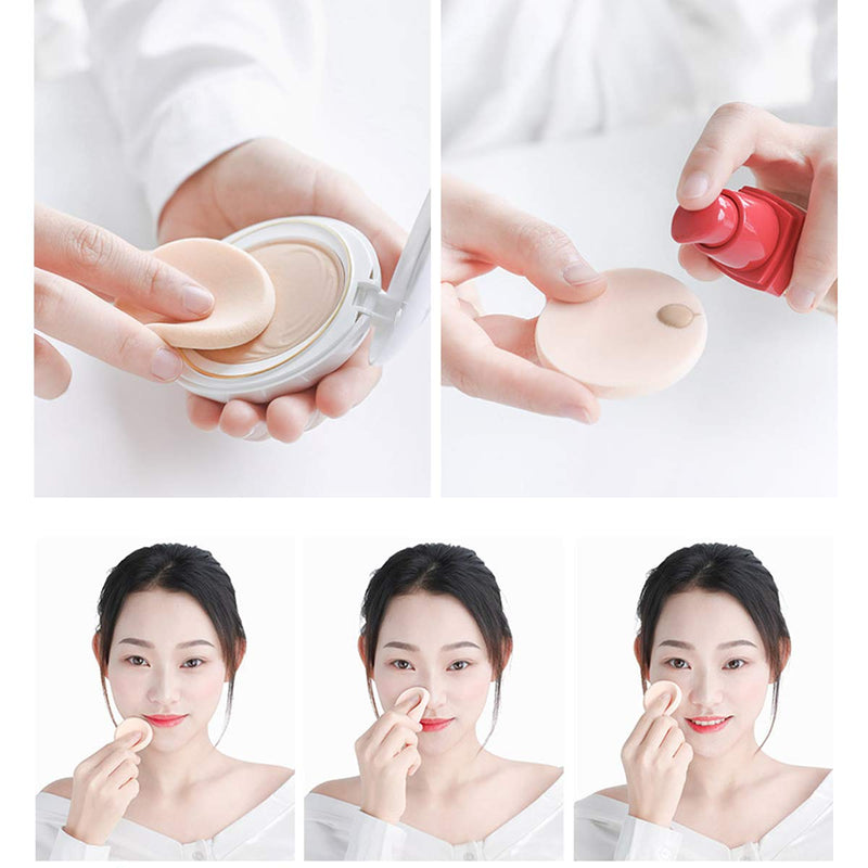 [Australia] - 25 Pcs Women's Round Soft Makeup Beauty Eye Face Foundation Blender Facial Smooth Powder Puff Cosmetics Blush Applicators Sponges Use for Dry and Wet 