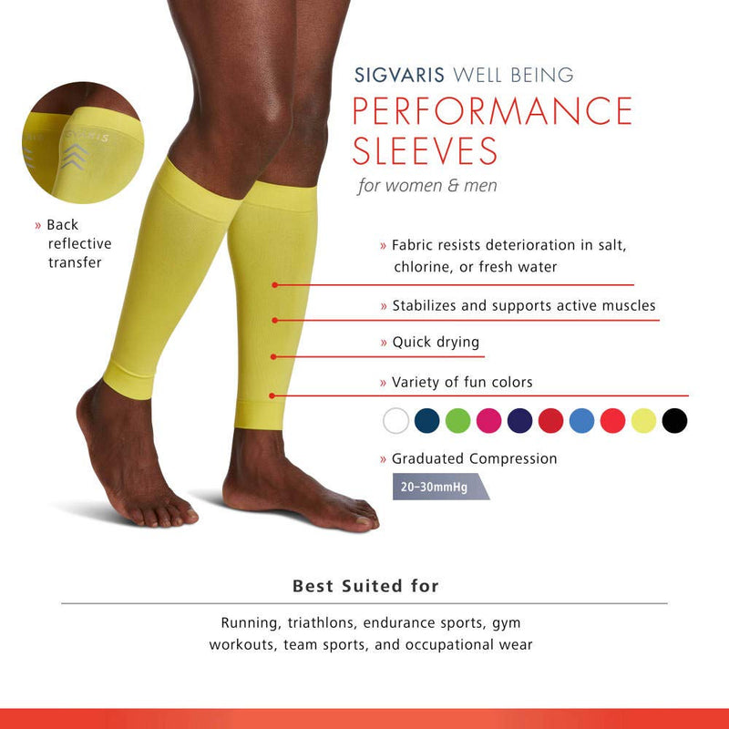 [Australia] - Sigvaris Unisex Performance Compression Running Sleeve 412V 20-30mmHg Medium Black 