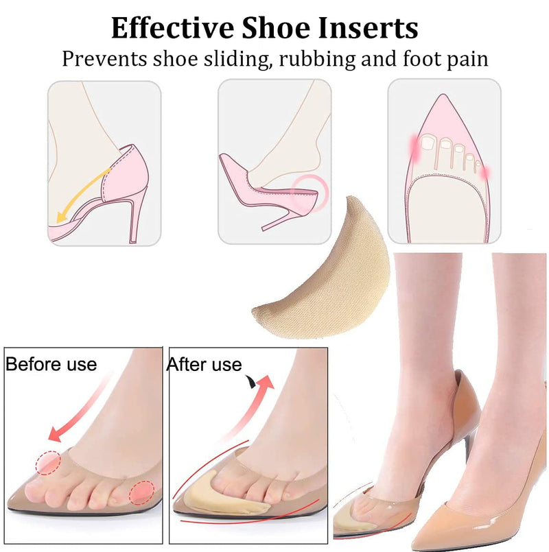 [Australia] - Toe Inserts for Shoes Too Big, 4 Pairs Shoe Inserts for Women Men, Foam Toe Filler, Shoe Fitters, Black and Beige Non-Adjustable 