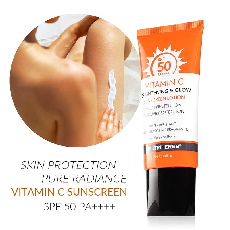 [Australia] - NEUTRIHERBS Sunscreen SPF 50 Face Body Lotion Sunblock Water Resistant with Multi-Protection Essence Vitamin E and Vitamin C SPF50 