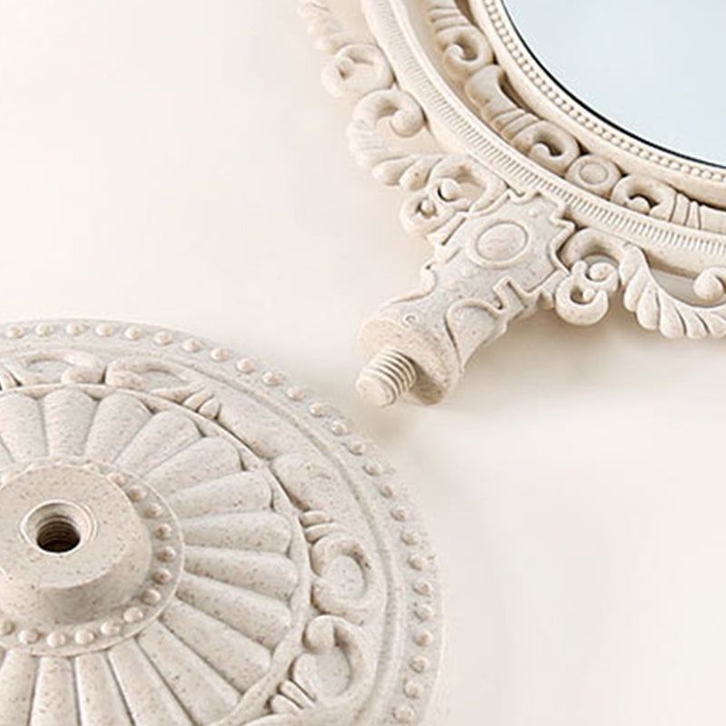 [Australia] - Makeup Mirror, Tabletop Vanity Mirror Double Sided Magnifying Makeup Mirror with 360 Degree Rotation (Heart Shape, Beige) 