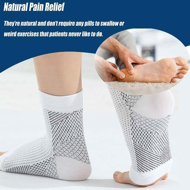 [Australia] - 2Pairs Compression Socks, Ankle Arch Support Socks, Soothesocks for Neuropathy Pain, Compression Foot Sleeves, Suitable for Men & Women Sports (L/XL) L/XL 