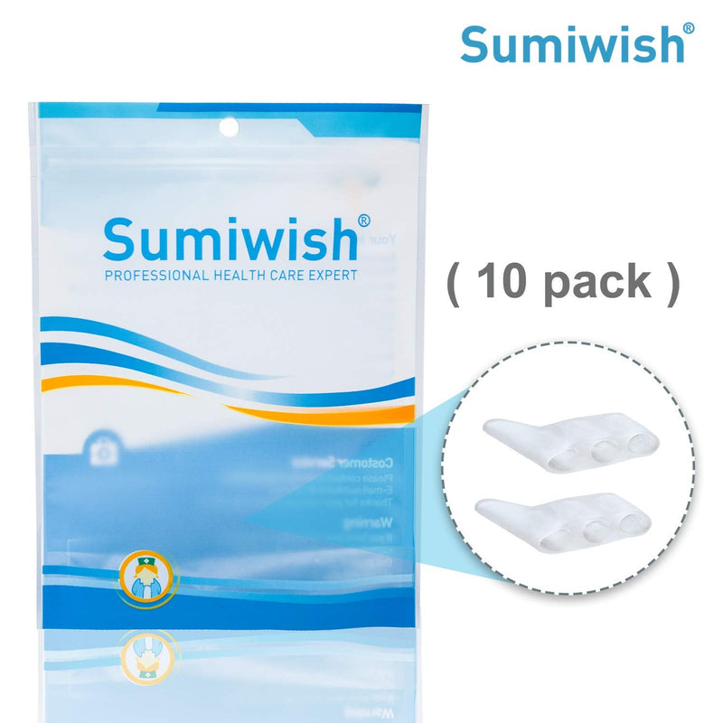 [Australia] - Sumiwish 10 Pack Pinky Toe Separator & Protectors, Gel Toe Separators for Overlapping Toe, Curled Pinky Toe Crystal Clear 