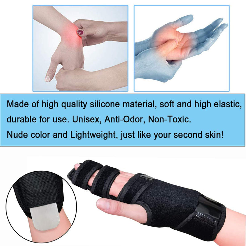 [Australia] - Footsihome Trigger Finger Splint for Two or Three Finger Support, Finger Brace Wist Immobilizer for Broken Joints, Sprains, Contractures, Arthritis, Tendonitis and Pain Relief Hand Right 