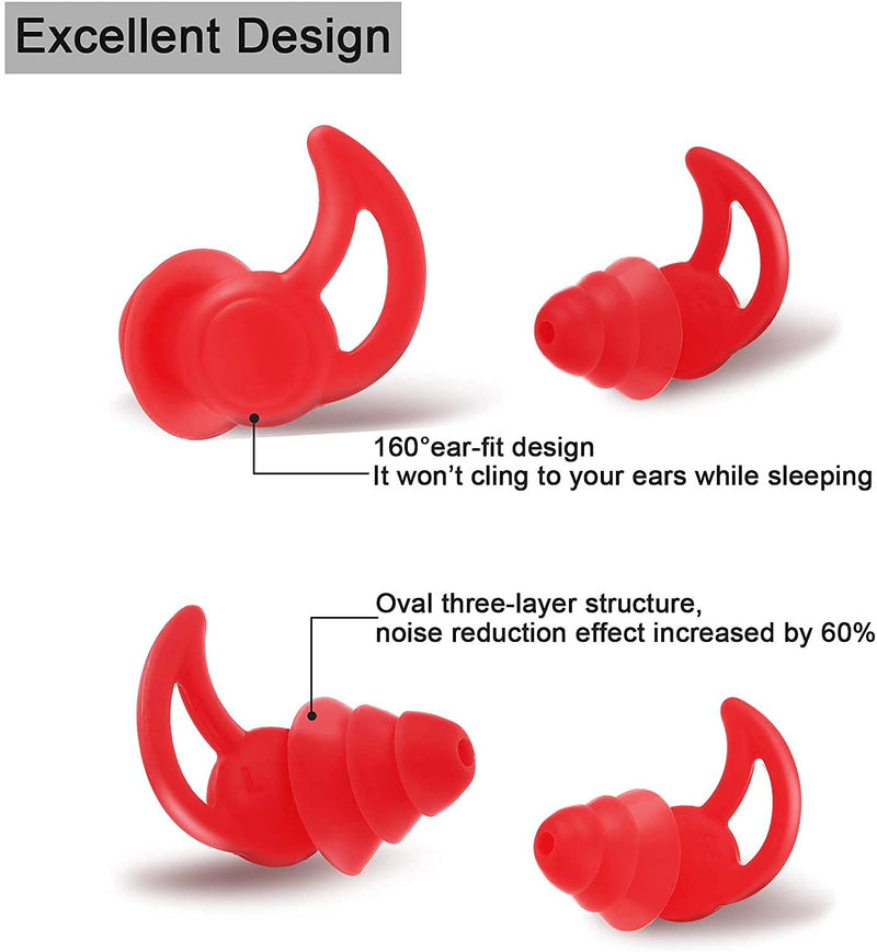 [Australia] - Silicone Anti-Noise earplugs, Noise Reduction earplugs with Storage Box, Hearing Protection earplugs, Suitable for Sleep, Work, Travel, Concerts, Swimming, etc. (Gray) Gray 