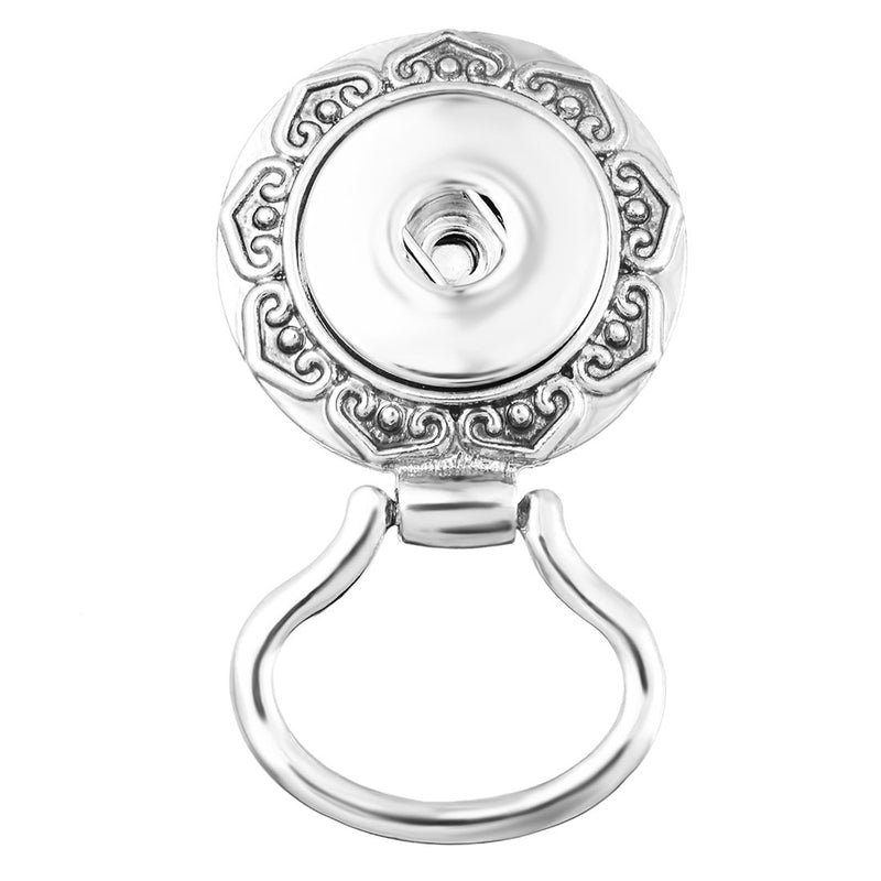 [Australia] - MJartoria Interchangeable Snap Buttons Centerpiece Rhinestone Eye Glass Holding Magnetic Brooch (Christmas Silver) 