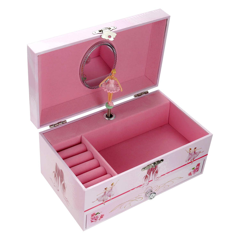 [Australia] - TAOPU Sweet Musical Jewelry Box with Pullout Drawer and Dancing Ballerina Girl Figurines Music Box Jewel Storage Case for Girls 