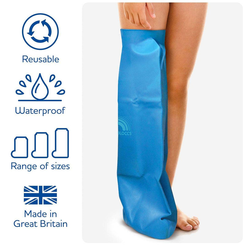[Australia] - Bloccs Waterproof Plaster Cast Covers Leg, Swim, Shower & Bathe. Watertight Protector, Child Full Leg (Small) S 