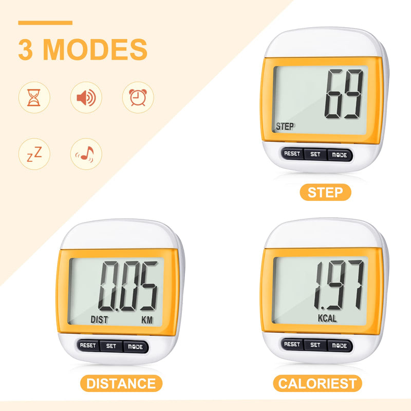 [Australia] - Step Counter LCD Clip on Pedometer Multifunction Walking Distance Tracker Portable Walking Seniors Pedometer Small Walking Pedometers for Men Women Kids Outdoor Sports Running Walking 6 