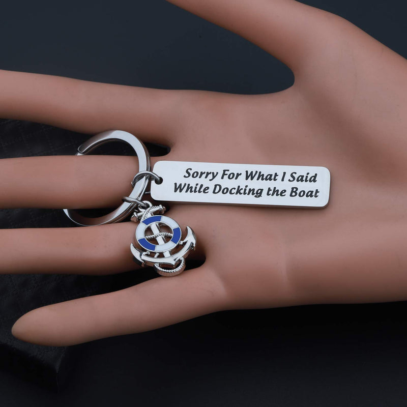 [Australia] - TIIMG Funny Sailor Sailing Gift Sorry for What I Said While Docking The Boat Keychain Gift for Navigators 