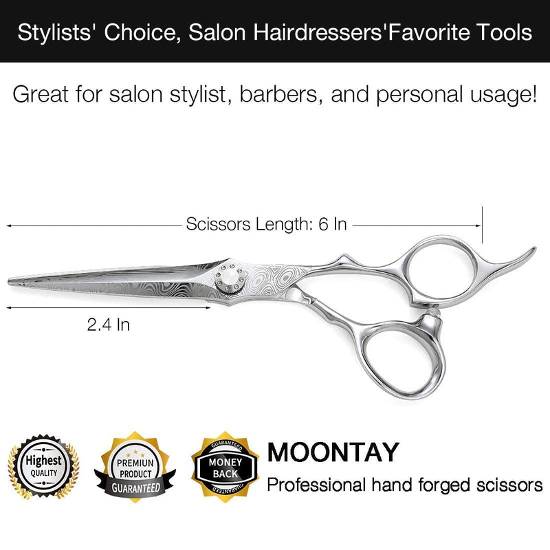 [Australia] - Moontay Professional 6 Inch Hair Cutting Scissor Hair Thinning Shear Set, Salon Barber Hair Cutting/Thinning/Texturizing Scissors for Hairdresser/Women/Men/Adults (Cutting Shears) Cutting Shears 