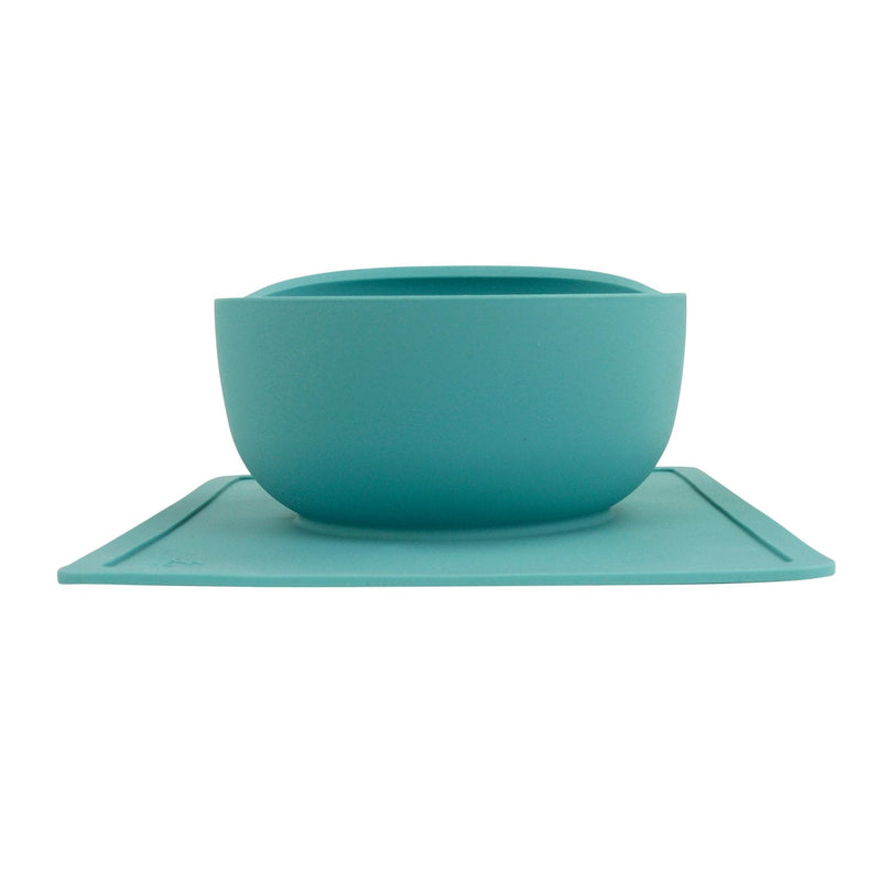 [Australia] - Modaliv Scoop Bowl with Silicone Placemat Suction Base (35oz/1000ml) - Anti-Slip and Spill Mat and Bowl - Food Grade Silicone - Dishwasher and Microwave Safe 