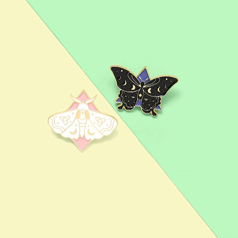 [Australia] - Dragonfly Moth Butterfly Enamel Lapel Pin Sets Insect Brooch Pins Fashion Accessory for Backpacks Badges Hats Bags for Women Girls Kids Gift Butterfly-2Pics-2 