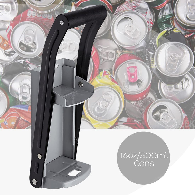 [Australia] - Straame Can Crusher for Beer 16oz/500ml, Wall Mounted Recycling Can Tool with Bottle Opener and Rubber Non-Slip Grip Handle Heavy Duty and Easy Set Up 