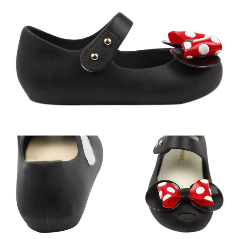 [Australia] - iFANS Girls Sweet Dot Bow Princess Sandals Shoes Mary Jane Flats for Toddler/Little Kid 9 Narrow Toddler Black 