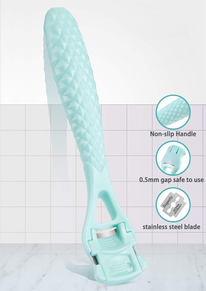 [Australia] - Foot Scraper, Hard Skin Callus Remover FootCallus Shaver Foot File Pedicure Feet Care Set with 10pcs Blade, Premium Stainless Steel Foot Care Tools for Dry Wet Foot Heel Callus, Dead, Cracked Skin A-green 