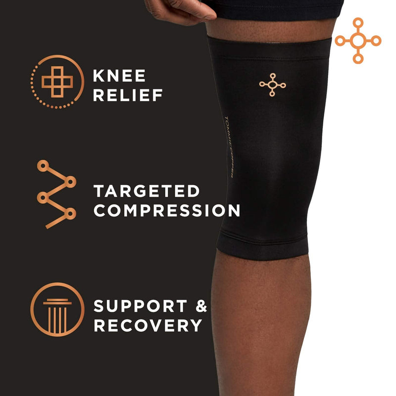 [Australia] - Tommie Copper Unisex Core Compression Knee Sleeve Large Black 