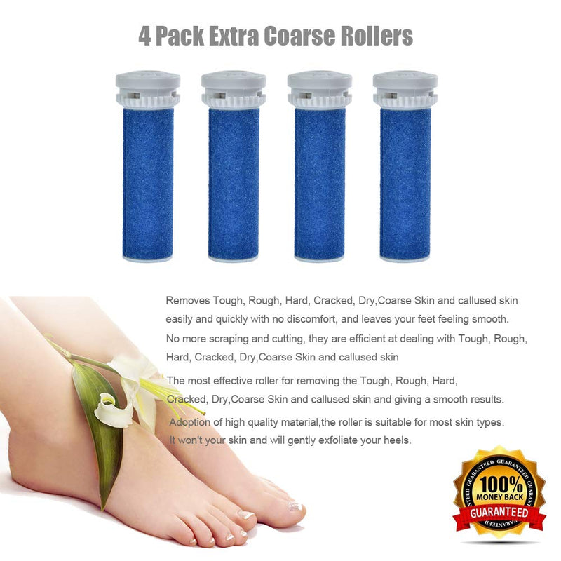 [Australia] - 4 Pack Replacement Roller Refills Compatible with Scholl Express Pedi Foot Smoother-Extra Coarse 4 Pack 