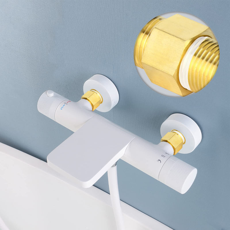 [Australia] - TAISHER 1PCS Brass Pipe Fitting, Extension Hex Adapter, 1/2" Male Pipe x 1/2" Female Pipe, Length 40 mm/1.57 Inch 40mm Length 