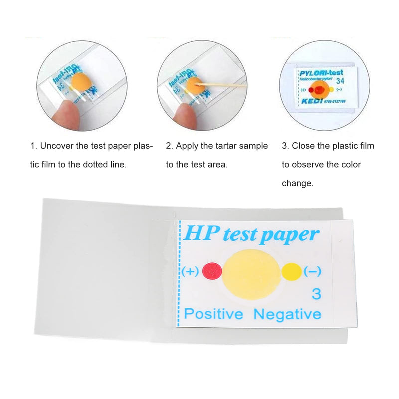 [Australia] - Gut Health Detection Strip Helicobacter Pylori Det Elicobacter Pylori Test Kit Hygienic Safe Professional for Travel, Fast Oral Self Test Measure Strip 