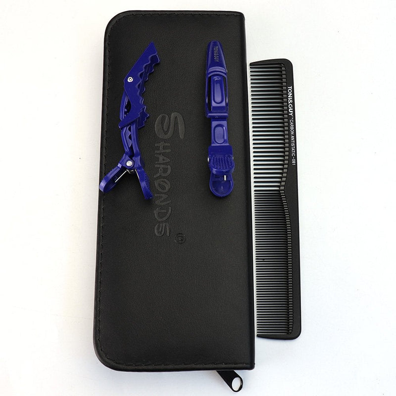 [Australia] - Hairdressing Scissors Hair Blue Thinning Scissors Set and Hair Scissors, 6.0 inch + Presentation Case/Box +Black Comb +Color hairpin 