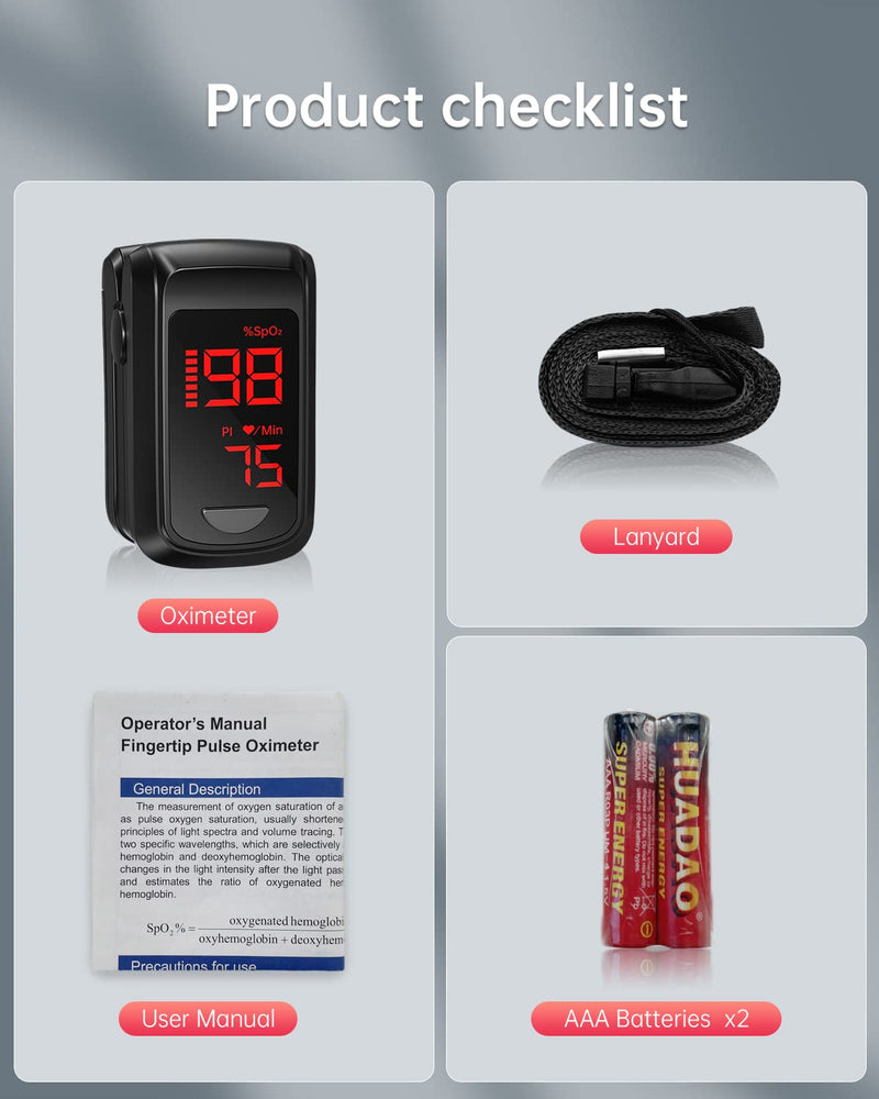 [Australia] - Fingertip Pulse Oximeter- HOLFENRY Pulse Oximeter Bluetooth Oximeter Oxygen Saturation Monitor for SpO2/Heart Rate/PI, with Auto Graph Display/Alarm/Dedicated App, Compatible with iOS&Android Black 