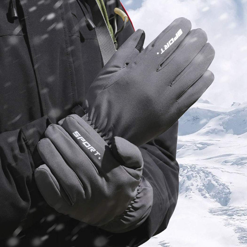 [Australia] - Campsis Waterproof Ski Gloves for Men Black Winter Touchscreen Windproof Gloves Cold Weather Snowboard Gloves for Outdoor Sports Skiing Shoveling Cycling 