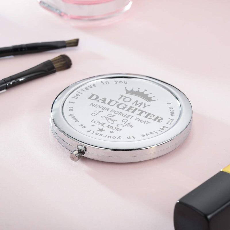 [Australia] - UOIPENGYI to My Daughter Mirror Gift Birthday Gifts Ideas for Daughter, Graduation Present for Her, Purse Pocket Makeup Mirror Never Forget That I Love You Keepsake (to My Daughter) To My Daughter (2.75inch) 