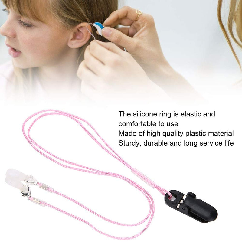 [Australia] - Plastic Practical Hearing Aid Anti-Lost Rope Hearing Aids Clip Sound Amplifier Ear Aids Protection Rope Children Colourful(Pink) Pink 