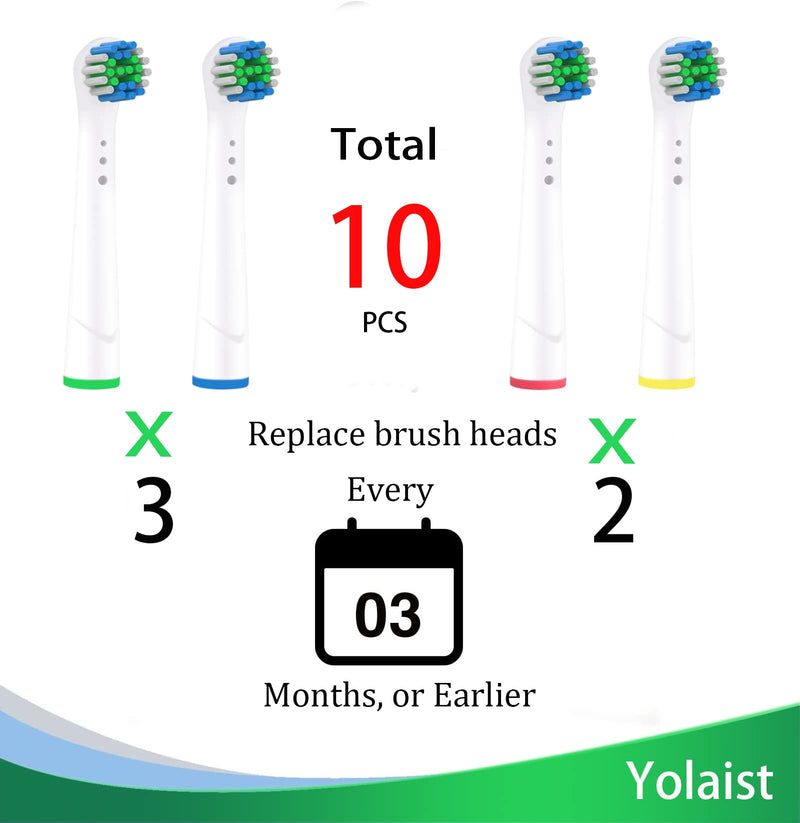 [Australia] - Toothbrush Heads Compatible with Most Braun Oral B, 10 Pack Professional Electric Toothbrush Replacement Heads Adults Precision Clean Brush Heads Refills 