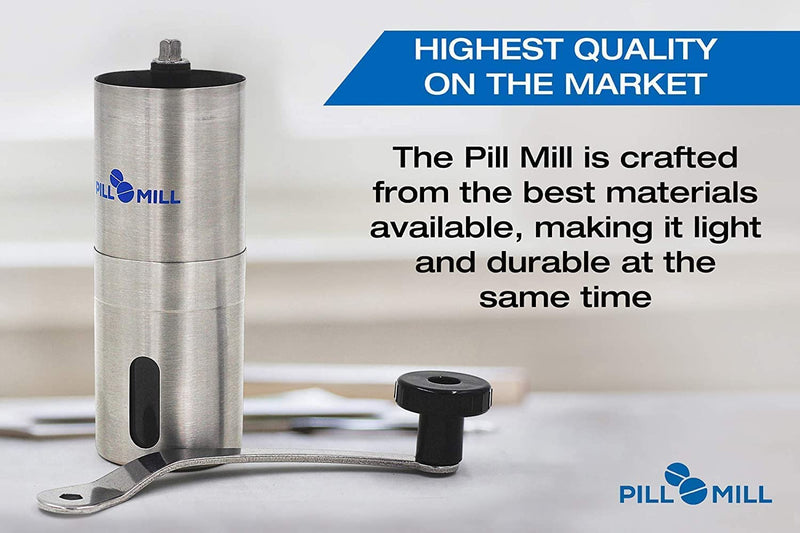 [Australia] - Pill Mill Pill Crusher - Crushes Multiple Tablets to a Fine Powder - Metal Medicine Grinder - Tablet Pulverizer Perfect for Travel - Great for Feeding Tube use, Pets or easier Medicine intake for Kids 