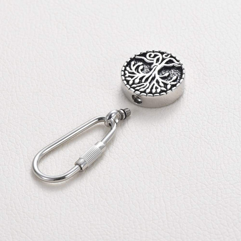 [Australia] - Imrsanl Cremation Jewelry Urns Keychain for Ashes Stainless Steel Keepsake Urn Key Chain for Ashes Cremation Jewelry Pendant Key Ring for Ashes Tree of Life 