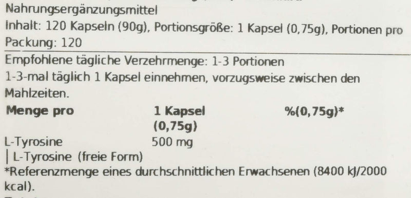 [Australia] - NOW Supplements, L-Tyrosine 500 mg, Supports Mental Alertness*, Neurotransmitter Support*, 120 Capsules 