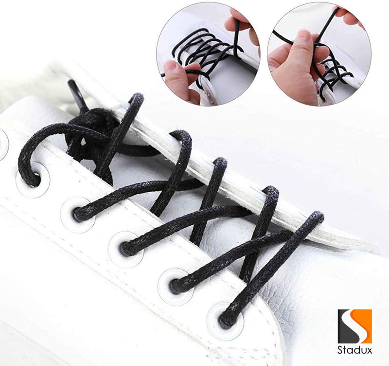 [Australia] - Round Waxed Shoelaces-For Oxford Shoes Round Dress Shoes Boots Leather Shoe Laces,2.5mm Width,80-100cm Length.… Length 100CM Black 