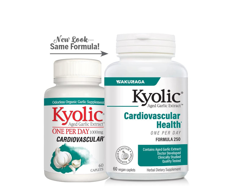 [Australia] - Kyolic Aged Garlic Extract Formula 250, Cardiovascular Health, One Per Day, 60 Vegan Capsules (Packaging May Vary) 60 Count (Pack of 1) 
