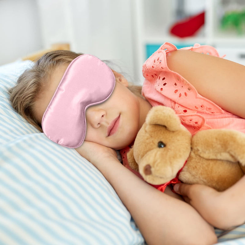 [Australia] - Sleep Mask for Women Men, Silk Eye Mask Super Soft Eye Masks with Adjustable Elastic Strap Both Sides Blackout with Cloth Bag for Travel Yoga Nap Meditation Y4-SMZGYZ(Pink) Pink 