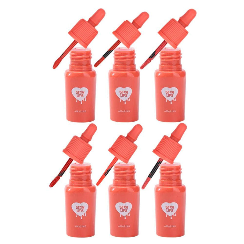 [Australia] - 6pcs/ set Makeup Lipstick Feeding Bottle Shape Long Lasting Lip Makeup Lipstick Set Lip Gloss Kit 