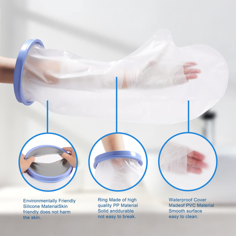 [Australia] - Annhua Waterproof Adult Short Arm Cast Cover , Reusable Short Arm Dressing Protector , Durable Cast Bag for Injuries or Broken 