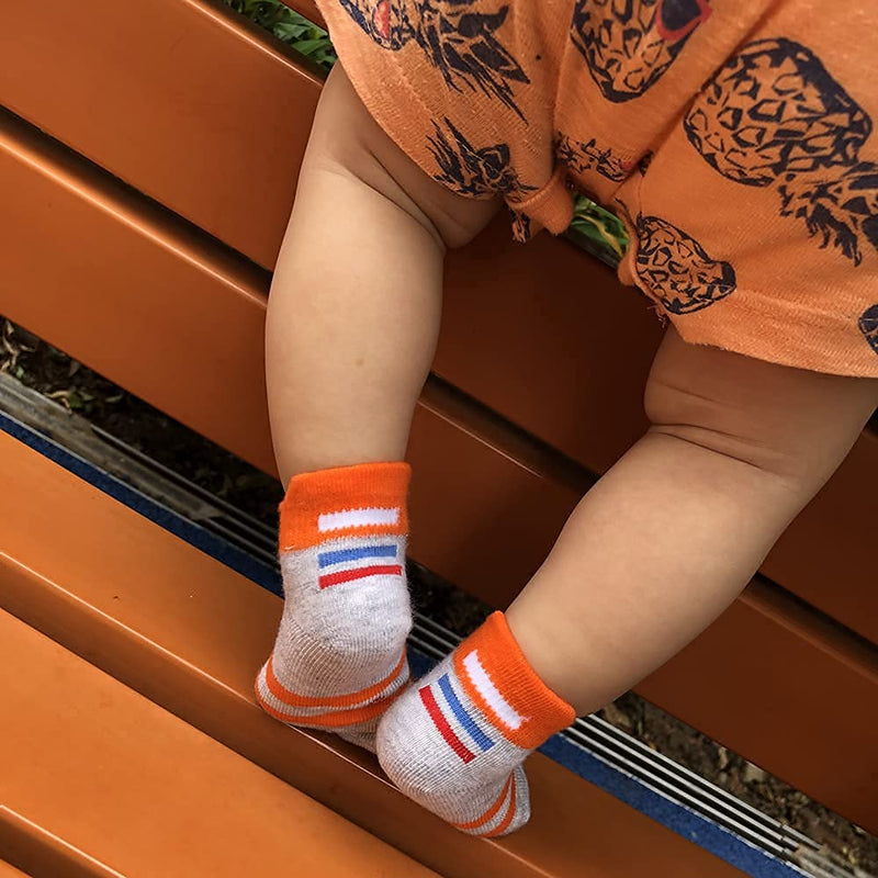 [Australia] - Newborn Socks 5 Pairs Non-Slip Ankle Baby Socks for Infant Toddler Unisex Baby A 0-12 Months 
